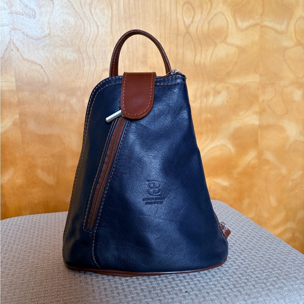 Small leather backpack